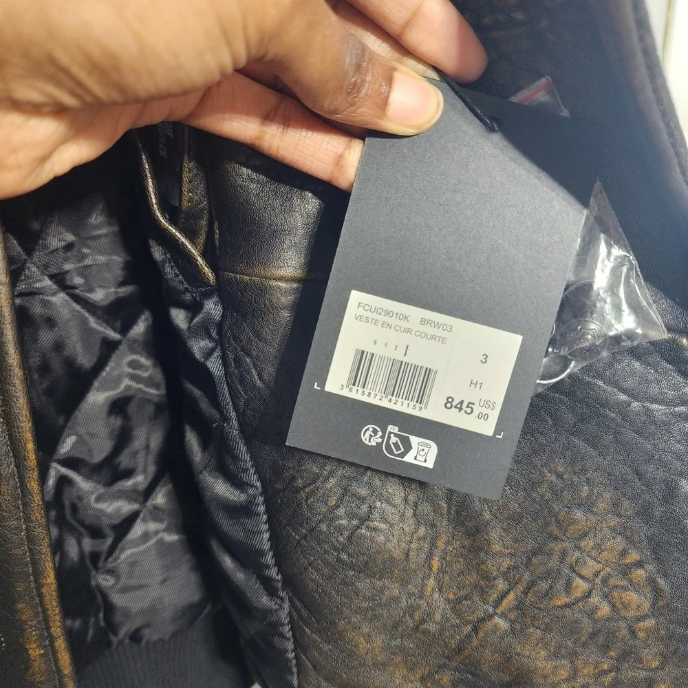 NWT The Kooples Embossed Sheep Leather Jacket